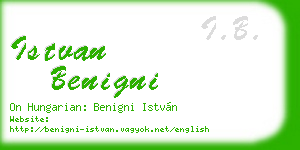 istvan benigni business card